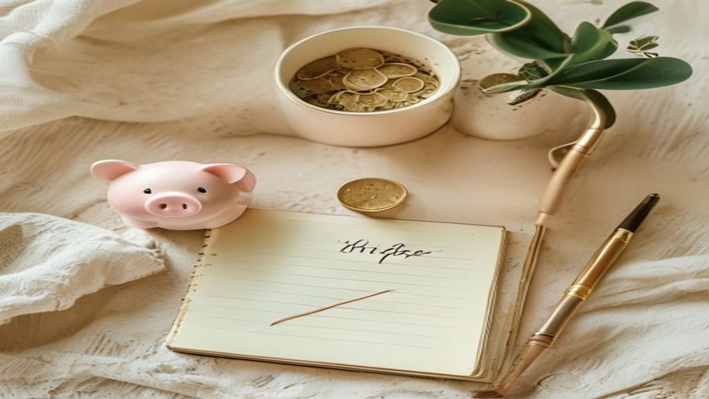貯金箱とコイン、希望の小さな一歩