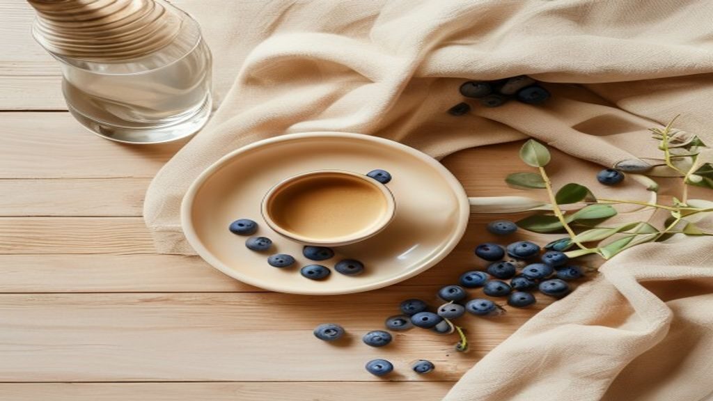 コーヒーと着色食品のフラットレイ