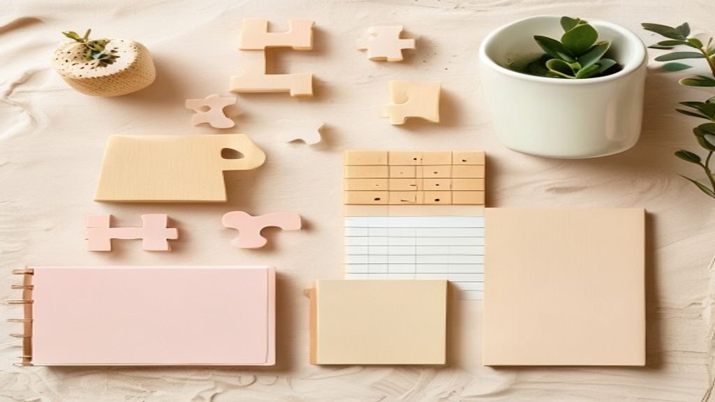 教育おもちゃと学習用品のフラットレイ